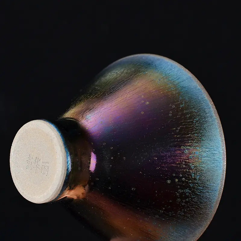 Iridescent Seven-Color Meteor Flared Mouth Tenmoku Tea Cup 7